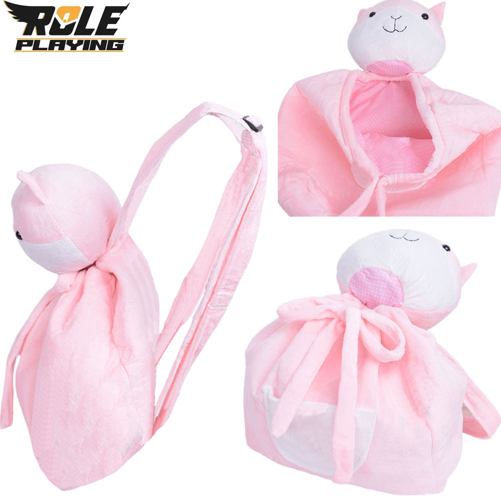 Cosplay Prop Bag - アニメダンガンのロンパ千秋ななみコスプレファンタジアピンク猫バックパックバッグ女性衣装変装アクセサリー女性小道具