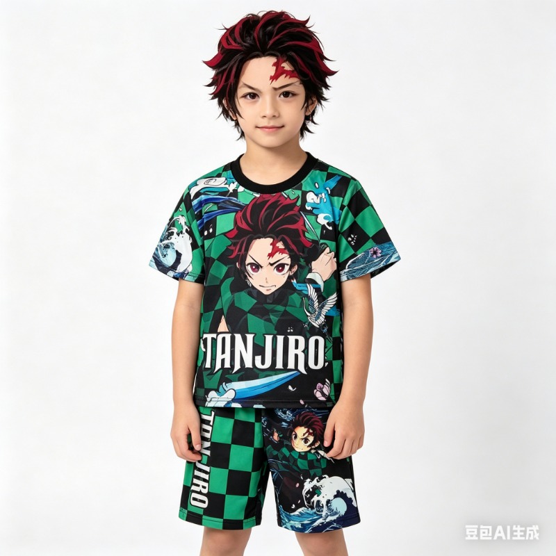 デーモンスレイヤー 烏炭治郎 炎柱 2点セット 半袖Tシャツ - Cosplay Flame Prop のレビューと価格