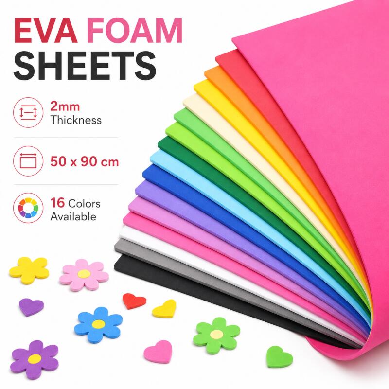 2枚のEVAフォームシート、カラフルで柔らかく耐久性のあるク - Eva Foam Sheet のレビューと価格
