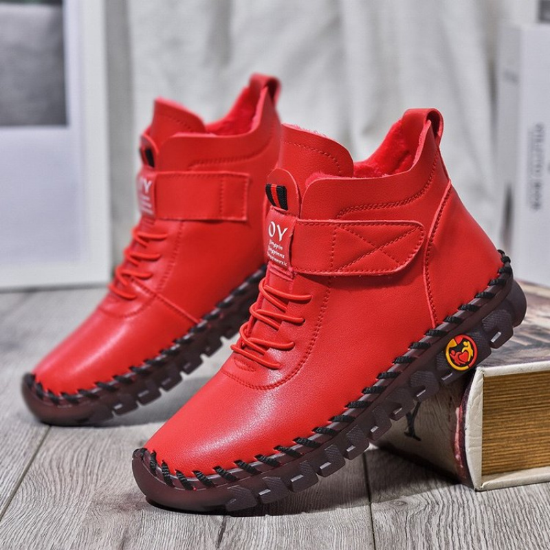 冬用フリース裏地付き暖かいコットンブーツ - 女性用ブリティ - Velcro Hook Loop のレビューと価格