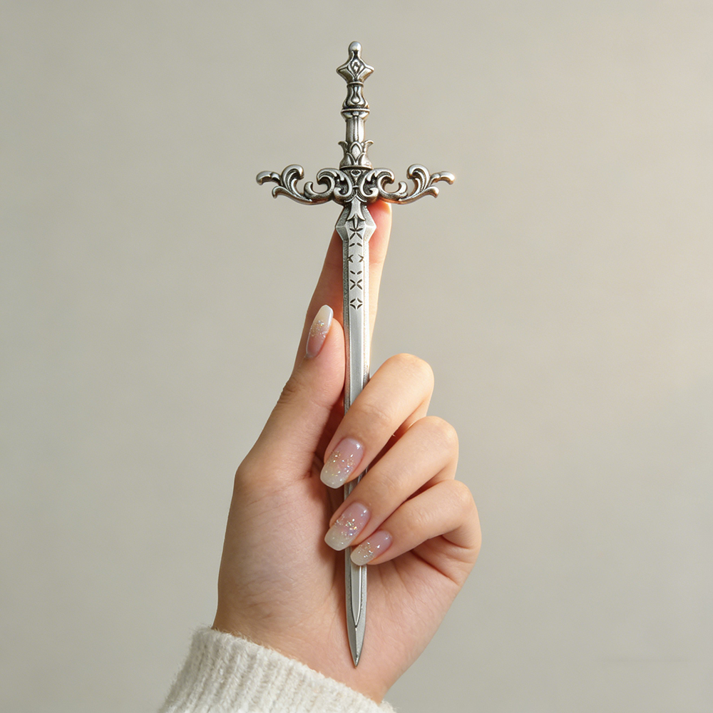 1pc シルバートーンの剣ヘアスティック華やかなスター中世フ - Cosplay Prop Dagger のレビューと価格